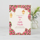 Invitation de Mehendi numérique et invitation de M (Debout devant)