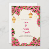 Invitation de Mehendi numérique et invitation de M (Devant / Derrière)