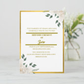 Invitation de mehndi florale verte et or sur mesur (Debout devant)