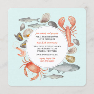 Invitation de mélange de fruits de mer