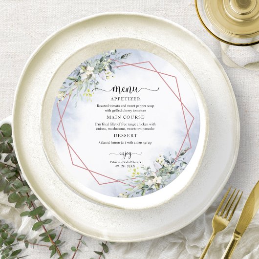 Invitation de menu circulaire de Baby Shower de ma