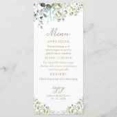 Invitation de menu de Baby Shower avec eucalyptus (Devant)