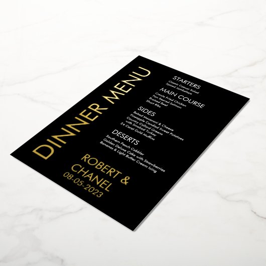 Invitation de menu de dîner en feuille (Rotation)