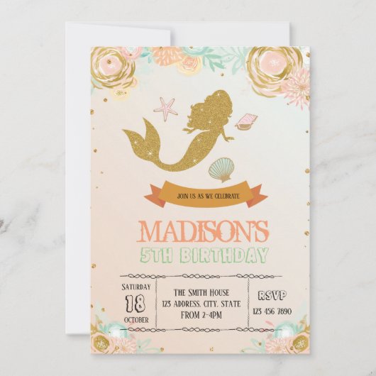 Invitation de Mermaid (Devant)