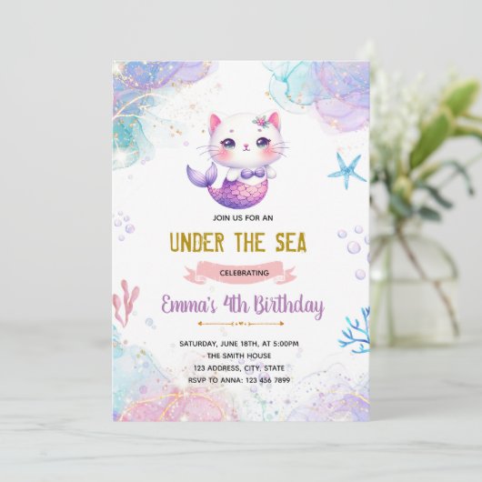 Invitation de Mermaid (Debout devant)