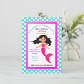 Invitation de Mermaid et de Polka Dot Party (Debout devant)