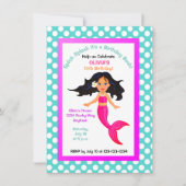 Invitation de Mermaid et de Polka Dot Party (Devant)