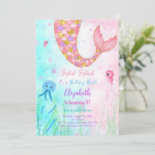 Invitation de Mermaid Kids (Debout devant)