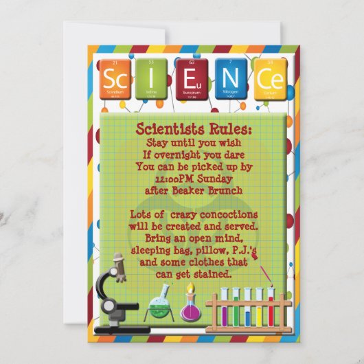 Invitation de microscope à risque de bécher scient (Dos)