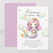 Invitation de mignonne sirène (Devant / Derrière)