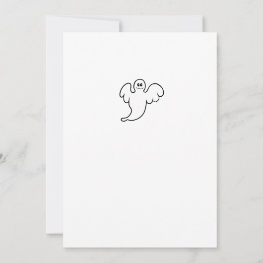 Invitation De mignons fantômes lisant ensemble à Halloween (Dos)