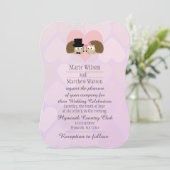Invitation De mignons hérissons en Mariage d'amour (Debout devant)