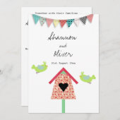 Invitation De Mignons Oiseaux Whimsiques Et Des Mariages D'Oi (Devant / Derrière)