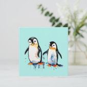 Invitation De mignons petits manchots (Debout devant)