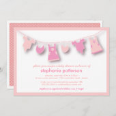 Invitation De mignons vêtements pour bébés en file d'attente (Devant / Derrière)