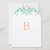 Invitation de Mint et Peach Mariage damassé (Dos)