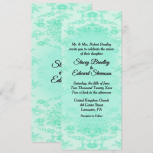 Invitation de Mint Green Mariage damassé