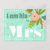 Invitation de Mint Mariage damassé moderne (Dos)