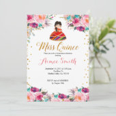 Invitation de Mis Quince Pink Gold Floral (Debout devant)