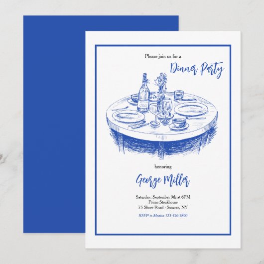 Invitation de mise en place de table (Devant / Derrière)