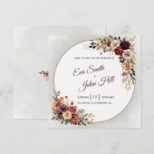 Invitation de mise en vente de date de mariage à t (Devant / Derrière)