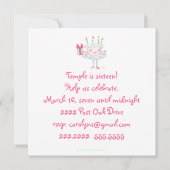 Invitation de Miss Cake (Dos)