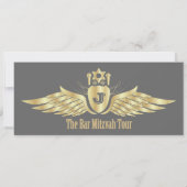 Invitation de Mitzvah de barre de billet de (Dos)