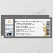 Invitation de Mitzvah de barre de billet de (Devant / Derrière)