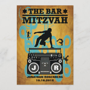Invitation de Mitzvah de barre de hip hop