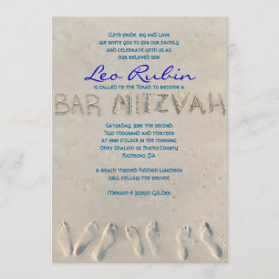 Invitation de Mitzvah de barre de PLAGE