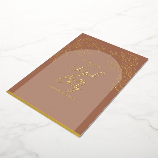 Invitation de Mocha Mariage Foil (Rotation)