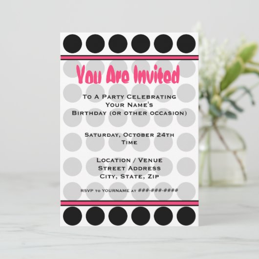 Invitation de mode à pois (Debout devant)