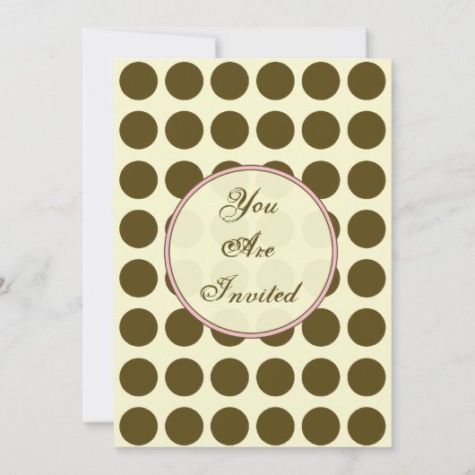 Invitation de mode à pois marron (Dos)