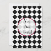 Invitation de mode Black Argyle (Dos)