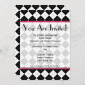 Invitation de mode Black Argyle (Devant / Derrière)