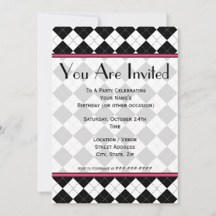 Invitation de mode Black Argyle