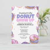Invitation de modèle d'anniversaire Donut Grow Up (Debout devant)