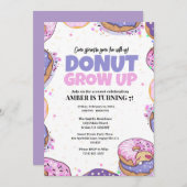 Invitation de modèle d'anniversaire Donut Grow Up (Devant / Derrière)