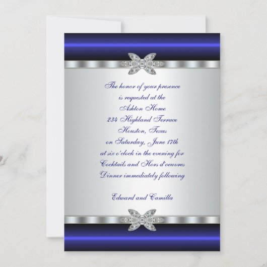 Invitation de modèle de cocktail party argent et b (Devant)