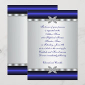 Invitation de modèle de cocktail party argent et b (Devant / Derrière)