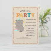 Invitation de modèle de fête d'anniversaire de cha (Debout devant)