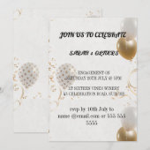 Invitation de modèle de fête de fiançailles, dessi (Devant / Derrière)