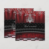 Invitation de modèle de fête pour lustre rouge et  (Devant / Derrière)