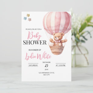 Invitation de modèle de fête prénatale avec un our