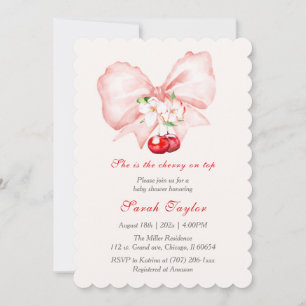 Invitation de modèle de fête prénatale Bébé Cerise