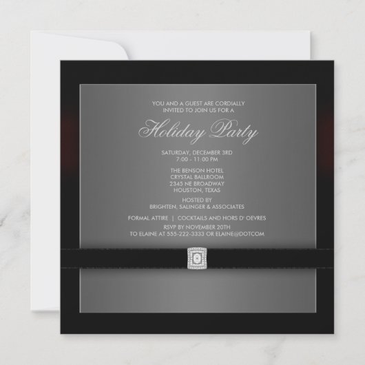 Invitation de modèle de soirée Corporate Black Tie (Devant)