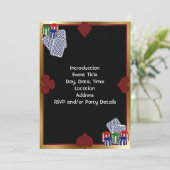 Invitation de modèle de soirée de poker (Debout devant)