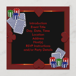 Invitation de modèle de soirée de poker