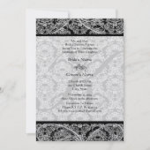 Invitation de Monogram Black Mariage damassé (Devant)