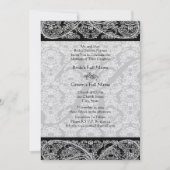 Invitation de Monogram Black Mariage damassé (Devant)